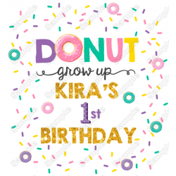 Donut  Birthday Party  Custom Personalized  Shirt Iron on Transfer 