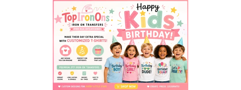 Kids Birthday Custom Iron on Transfers