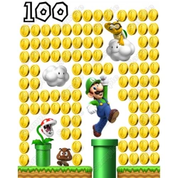 100 th Day of School Mario Luigi Iron on Transfer 