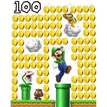 100 th Day of School Mario Luigi Iron on Transfer 