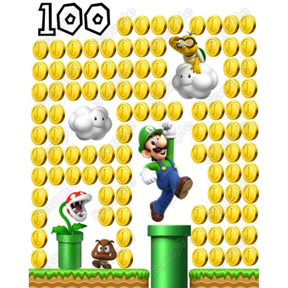 100 th Day of School Mario Luigi Iron on Transfer