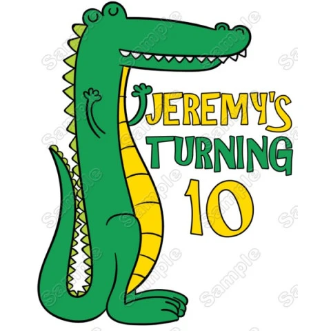Alligator Crocodile  Birthday Custom Personalized  Shirt Iron on Transfer ~#1