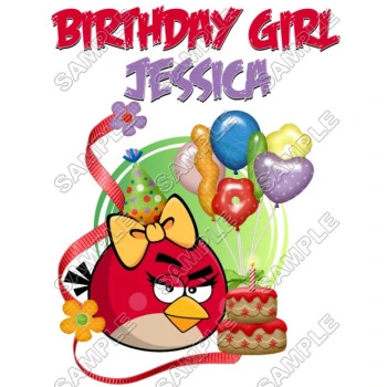 Angry Birds Birthday  Personalized  Custom  T Shirt Iron on Transfer Decal ~#12