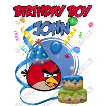 Angry Birds Birthday  Personalized  Custom  T Shirt Iron on Transfer Decal ~#13