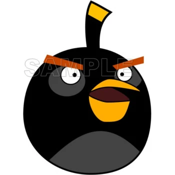 Angry Birds Black Bird T Shirt Iron on Transfer  Decal  ~#5