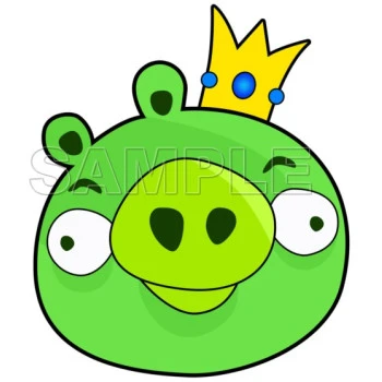 Angry Birds  King  Pig T Shirt Iron on Transfer  Decal  ~#10
