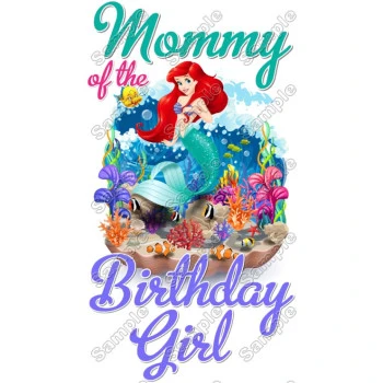 Ariel The Little Mermaid  Birthday Custom Personalized  Shirt Iron on Transfer ~#1
