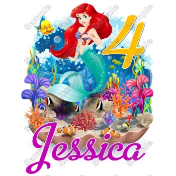 Ariel The Little Mermaid  Personalized Birthday T Shirt Iron on Transfer Decal ~#8
