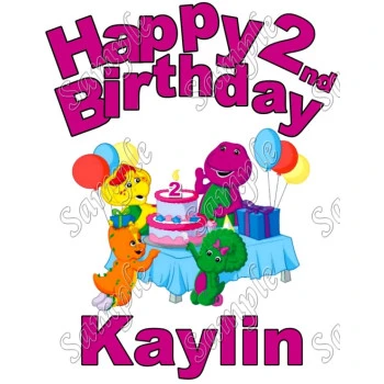 Barney  Birthday  Personalized  Custom  T Shirt Iron on Transfer Decal ~#1
