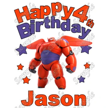 Big Hero (Disney) Baymax   Birthday Personalized Custom T Shirt Iron on Transfer Decal ~#3