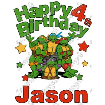 Birthday Teenage Mutant Ninja Turtles TMNT  Personalized  Custom  T Shirt Iron on Transfer Decal ~#7