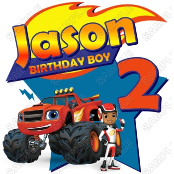 Blaze and the Monster Machines Personalized Birthday T Shirt Iron on Transfer Decal ~#5