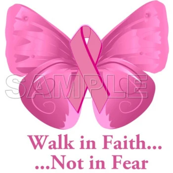 Breast Cancer Awareness ~# Walk in Faith ... ~# T Shirt Iron on Transfer Decal ~#17
