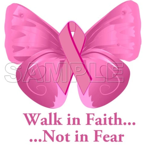 Breast Cancer Awareness ~# Walk in Faith ... ~# T Shirt Iron on Transfer Decal ~#17
