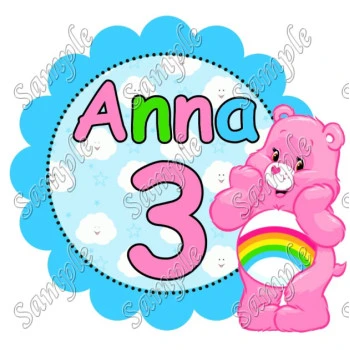 Care Bears Cheer Birthday  Personalized  T Shirt Iron on Transfer Decal ~#3