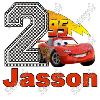 Cars 95 Lightning McQueen  Personalized  Custom  T Shirt Iron on Transfer Decal ~#3