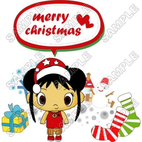 Christmas  Ni Hao Kai - lan  T Shirt Iron on Transfer Decal ~#79