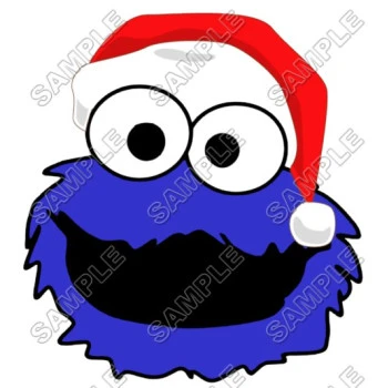 Cookie Monster  Santa Christmas  T Shirt Iron on Transfer  Decal ~#52