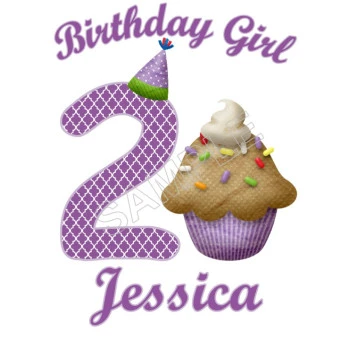 Cupcake  Birthday Personalized Custom T Shirt Iron on Transfer Decal ~#2