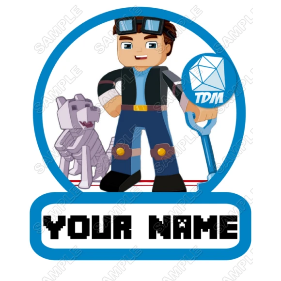 DanTDM Diamond Minecart Birthday Custom Personalized T Shirt Iron on Transfer Decal ~#2