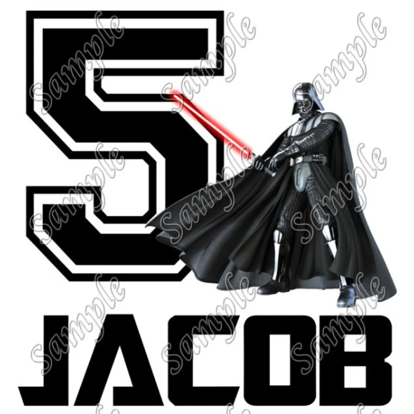 Darth Vader Star Wars  Birthday  Personalized  Custom  T Shirt Iron on Transfer Decal ~#1