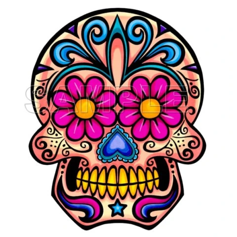 Day of the Dead  D?a de Muertos Skull T Shirt Iron on Transfer Decal ~#6