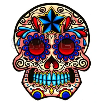 Day of the Dead  D?a de Muertos Skull T Shirt Iron on Transfer Decal ~#7