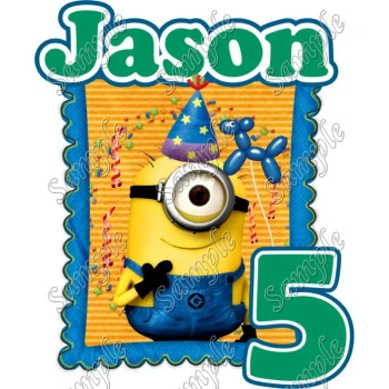 Despicable Me Minion Birthday  Custom Personalized  T Shirt Iron on Transfer Decal ~#34