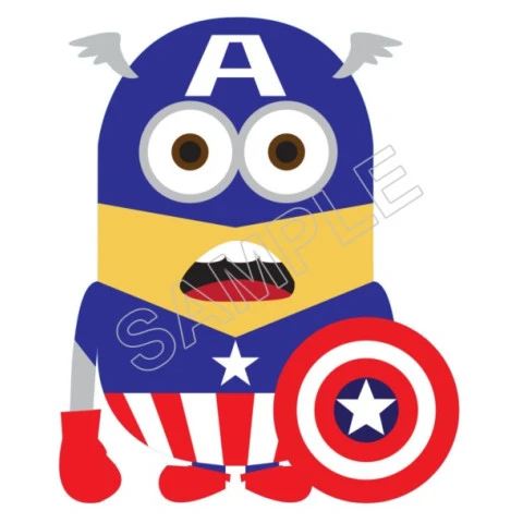 Despicable Me Minion Captain America T Shirt Iron on Transfer  Decal  ~#17