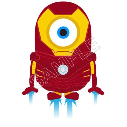Despicable Me Minion Iron Man T Shirt Iron on Transfer  Decal  ~#14