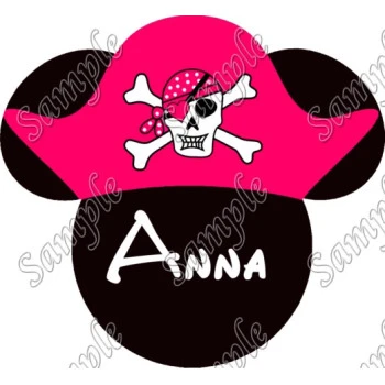 Disney World Vacation Minnie Mouse Pirate  Custom  Personalized  T Shirt Iron on Transfer Decal ~#93