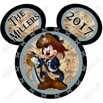Disney World Vacation Pirate Custom Personalized  T Shirt Iron on Transfer Decal ~#87