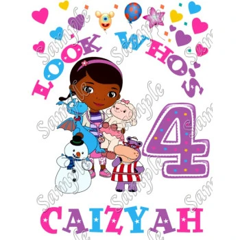 Doc McStuffins Birthday Personalized  Custom Iron on Transfer