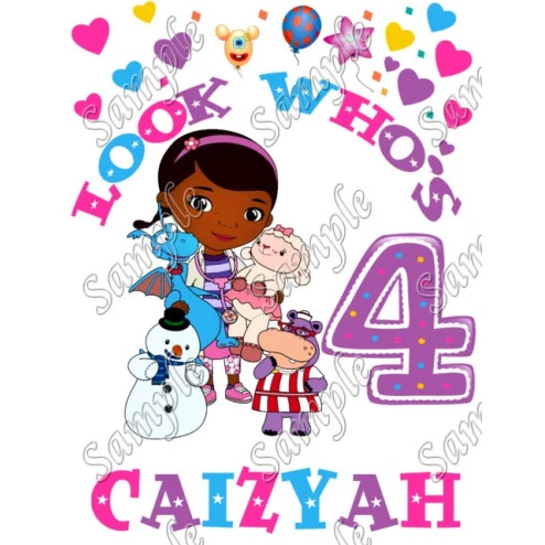 Doc McStuffins Birthday Personalized  Custom Iron on Transfer