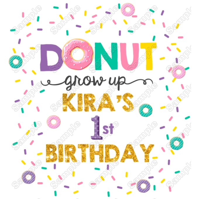 Donut  Birthday Party  Custom Personalized  Shirt Iron on Transfer