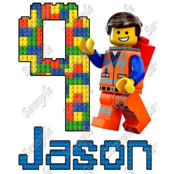 Emmet Lego  Birthday Personalized Custom T Shirt Iron on Transfer Decal ~#3
