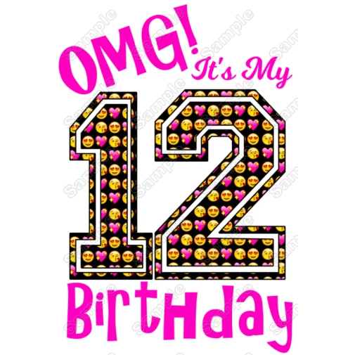 Emoji OMG Its my Birthday Personalized  T Shirt Iron on Transfer Decal ~#1