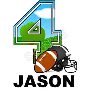 Football  Birthday Personalized Custom T Shirt Iron on Transfer Decal ~#2