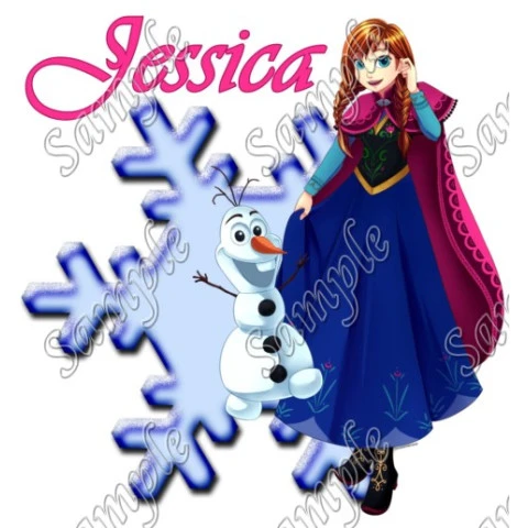 Frozen Anna Olaf  Personalized  Custom  T Shirt Iron on Transfer Decal ~#118