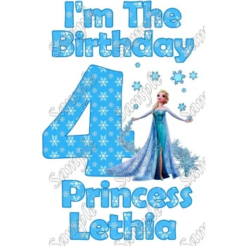 Frozen Birthday Princess Personalized  Iron on Transfer Decal ~#11