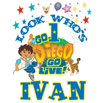 Go Diego Go  Birthday Personalized Custom T Shirt Iron on Transfer Decal ~#80