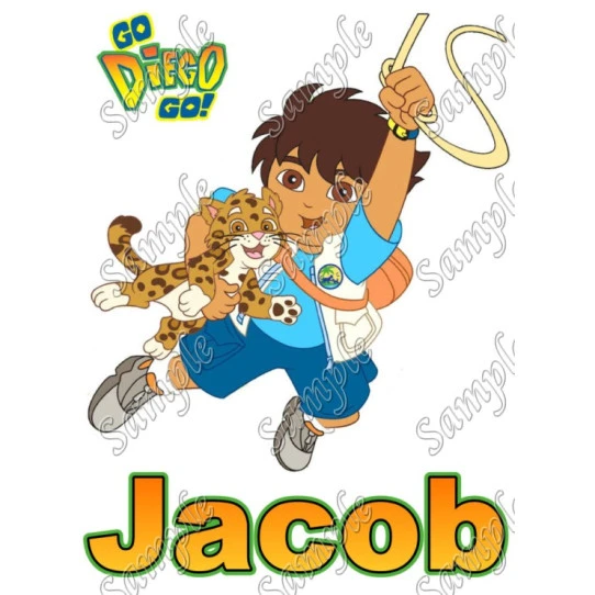 Go Diego Go  Personalized  Custom  T Shirt Iron on Transfer Decal ~#8