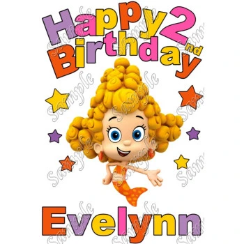 Happy Birthday  Bubble Guppies Deema Personalized Custom T Shirt Iron on Transfer Decal ~#22