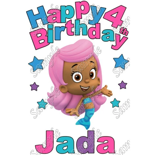 Happy Birthday  Bubble Guppies Molly  Personalized Custom T Shirt Iron on Transfer Decal ~#24