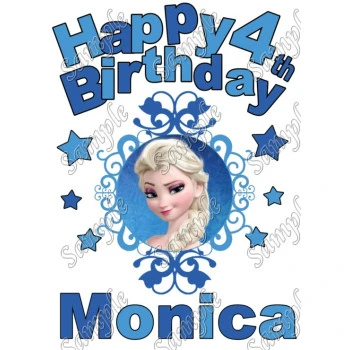 Happy Birthday  Frozen Elsa  Personalized Custom T Shirt Iron on Transfer Decal ~#25