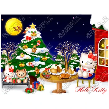 Hello Kitty  Christmas T Shirt Iron on Transfer Decal ~#58