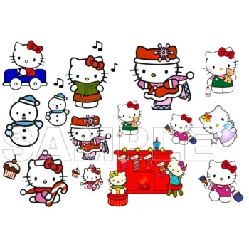 Hello Kitty  Christmas  T Shirt Iron on Transfer  Decal  ~#9