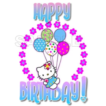 Hello Kitty  Happy Birthday  T Shirt Iron on Transfer Decal ~#33