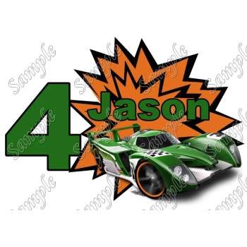Hot Wheels Race Car  Personalized  Custom  T Shirt Iron on Transfer Decal ~#8