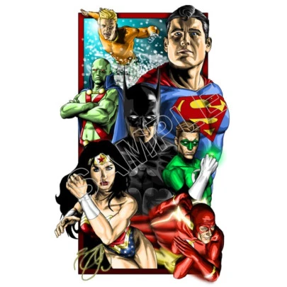 Justice League Super Heroes T Shirt Iron on Transfer Decal ~#6